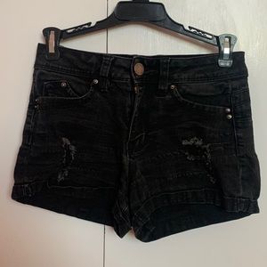 YMI || Mid Rise Black Jean Shorts